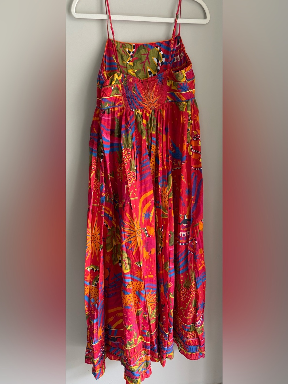 FARM Rio Magic Forest Tropical Vacation Cotton Maxi Dress- Size L - Picture 3 of 6